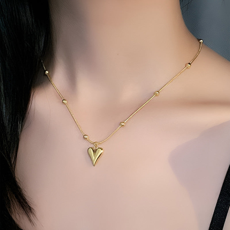 Buy Gold-Plated Anti Tarnish Heart themed Stainless Steel Pendant - Bitto Bling 