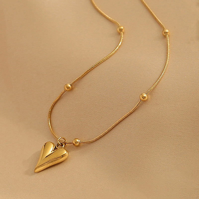 Buy Gold-Plated Anti Tarnish Heart themed Stainless Steel Pendant - Bitto Bling 